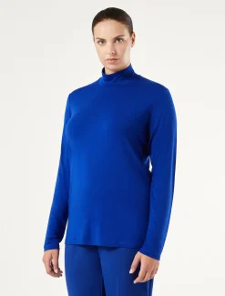 Rollkragenpullover aus weichem Stretch-Viskose-Jersey