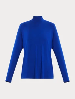 Rollkragenpullover aus weichem Stretch-Viskose-Jersey