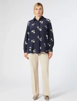 Schlaghose aus Baumwollstretch