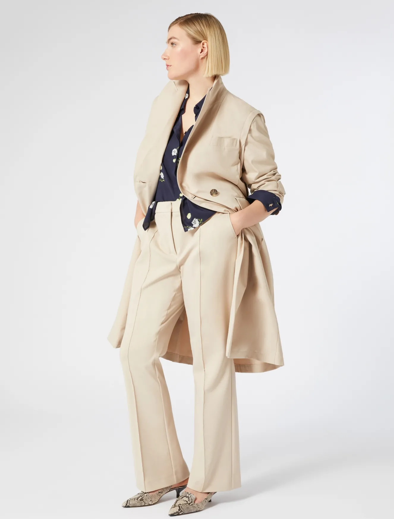 Schlaghose aus Baumwollstretch