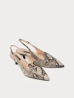 Slingback-Pumps aus Leder