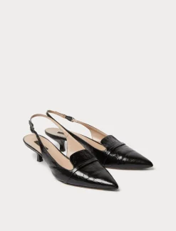 Slingback-Pumps aus Leder