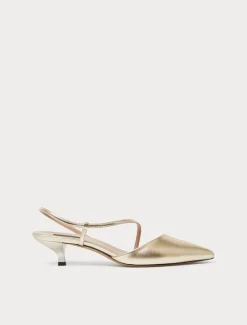 Slingback-Pumps aus Leder