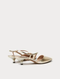Slingback-Pumps aus Leder