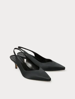 Slingback-Pumps aus Satin