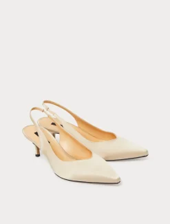 Slingback-Pumps aus Satin