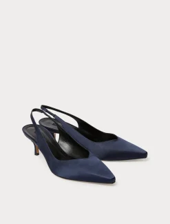 Slingback-Pumps aus Satin