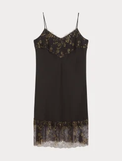 Sliptop aus glattem Satin