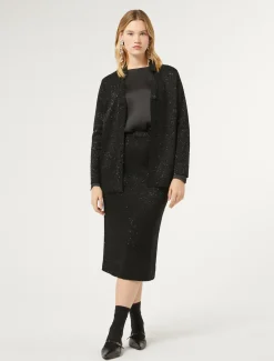 Strick-Cardigan mit Pailletten