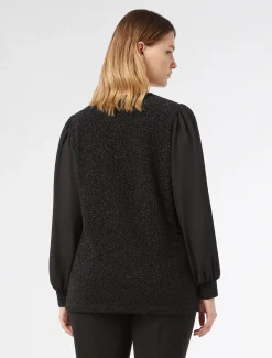 Sweatshirt aus Lamé-Jersey und Georgette