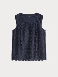 Top aus besticktem Tüll