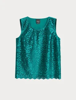Top aus besticktem Tüll
