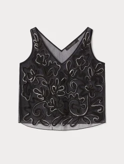 Top aus besticktem Tüll