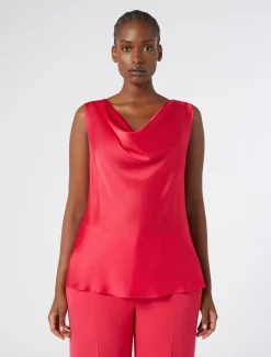 Top aus Envers-Satin-Crêpe
