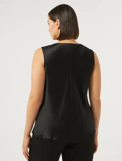 Top aus Envers-Satin-Crêpe