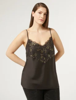 Top aus glattem Satin