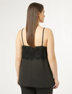 Top aus Jersey mit Spitze