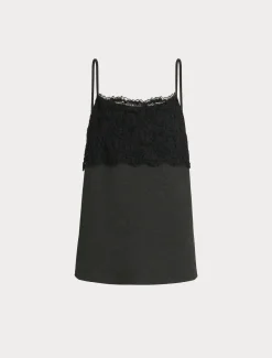 Top aus Jersey mit Spitze