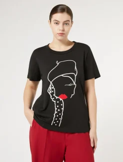 T-Shirt aus bedrucktem Jersey