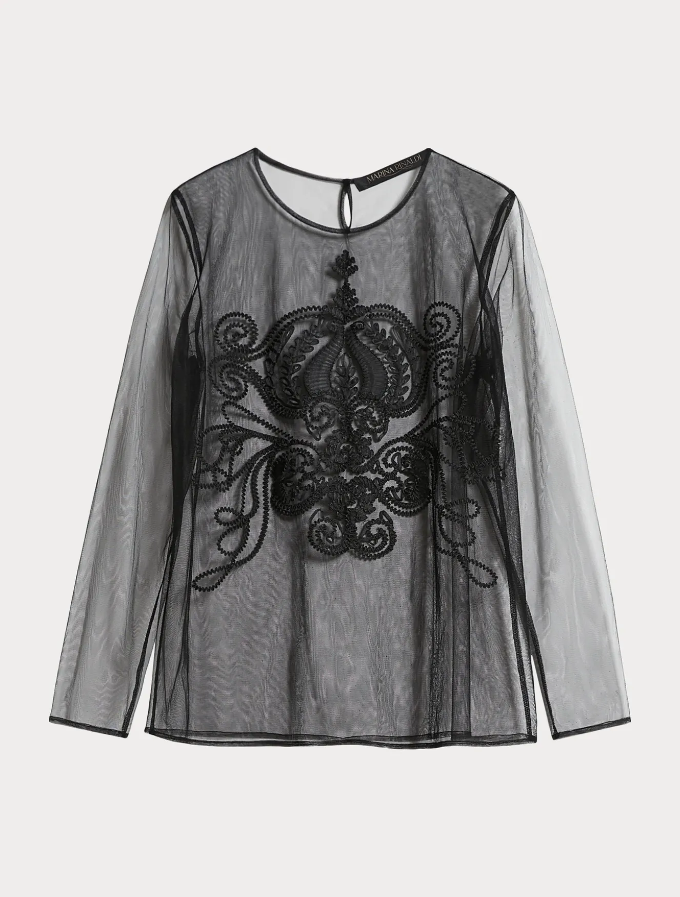 T-Shirt aus besticktem Tüll