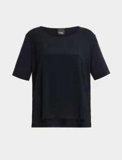 T-Shirt aus Jersey, Acetat und Seide