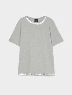 T-Shirt aus Jersey mit Stickerei