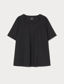 T-Shirt aus Jersey mit Stickerei