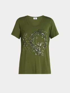 T-Shirt aus Jersey mit Stickerei