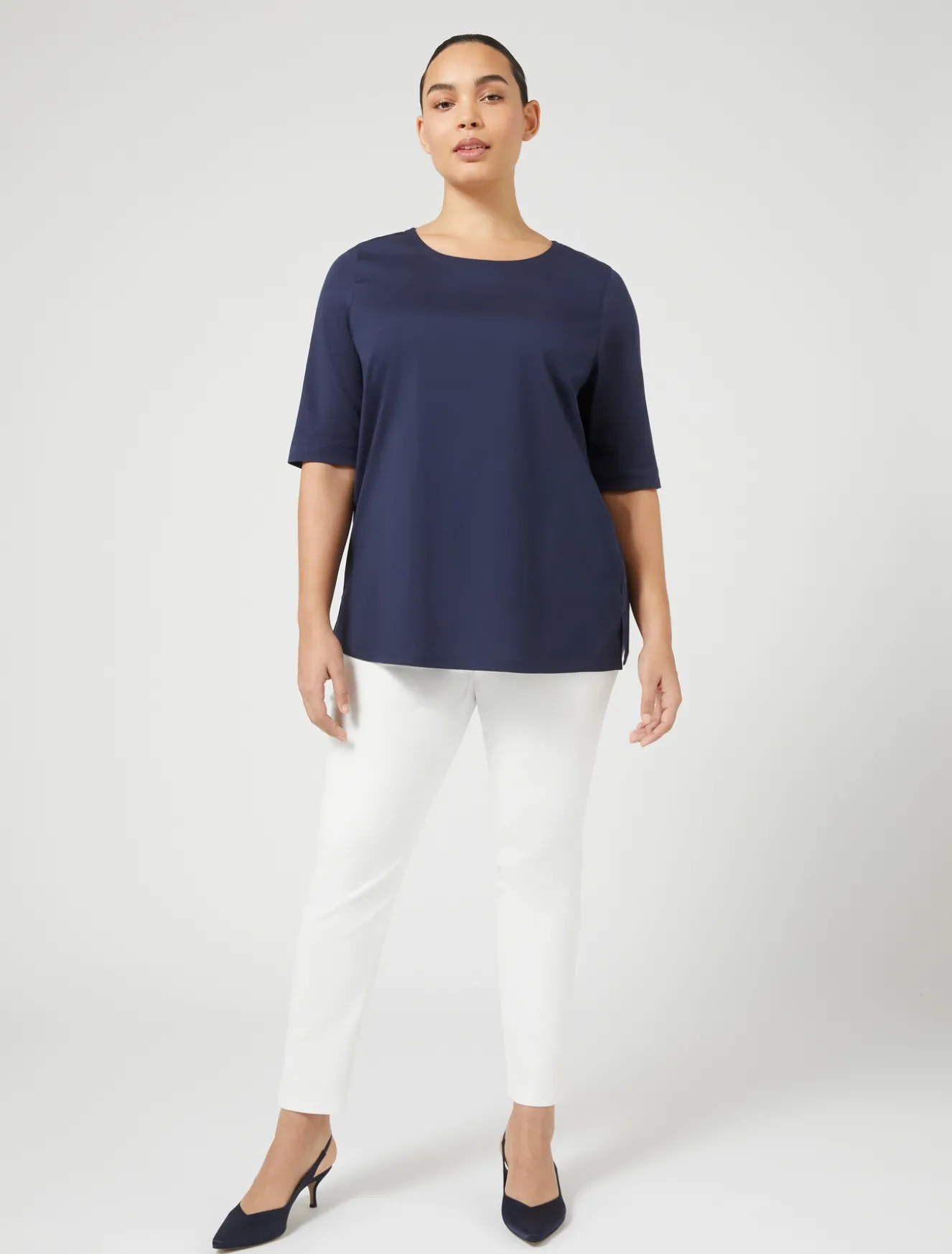 T-Shirt aus Jersey und Popeline