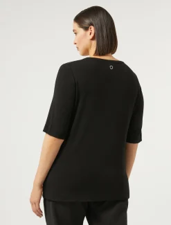 T-Shirt aus Jersey und Satin