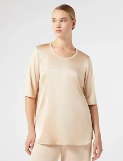 T-Shirt aus Jersey und Satin