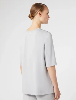 T-Shirt aus Jersey und Satin