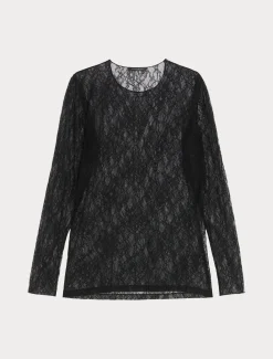 T-Shirt aus Stretch-Spitze