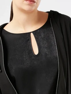 T-Shirt aus Viskosejersey und Satin