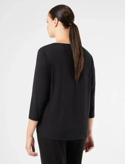 T-Shirt aus Viskosejersey und Satin