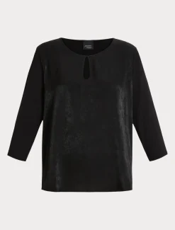 T-Shirt aus Viskosejersey und Satin