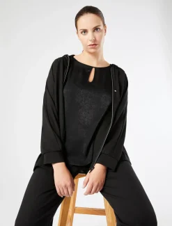 T-Shirt aus Viskosejersey und Satin