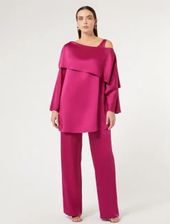 Tunika aus Envers-Satin-Crêpe