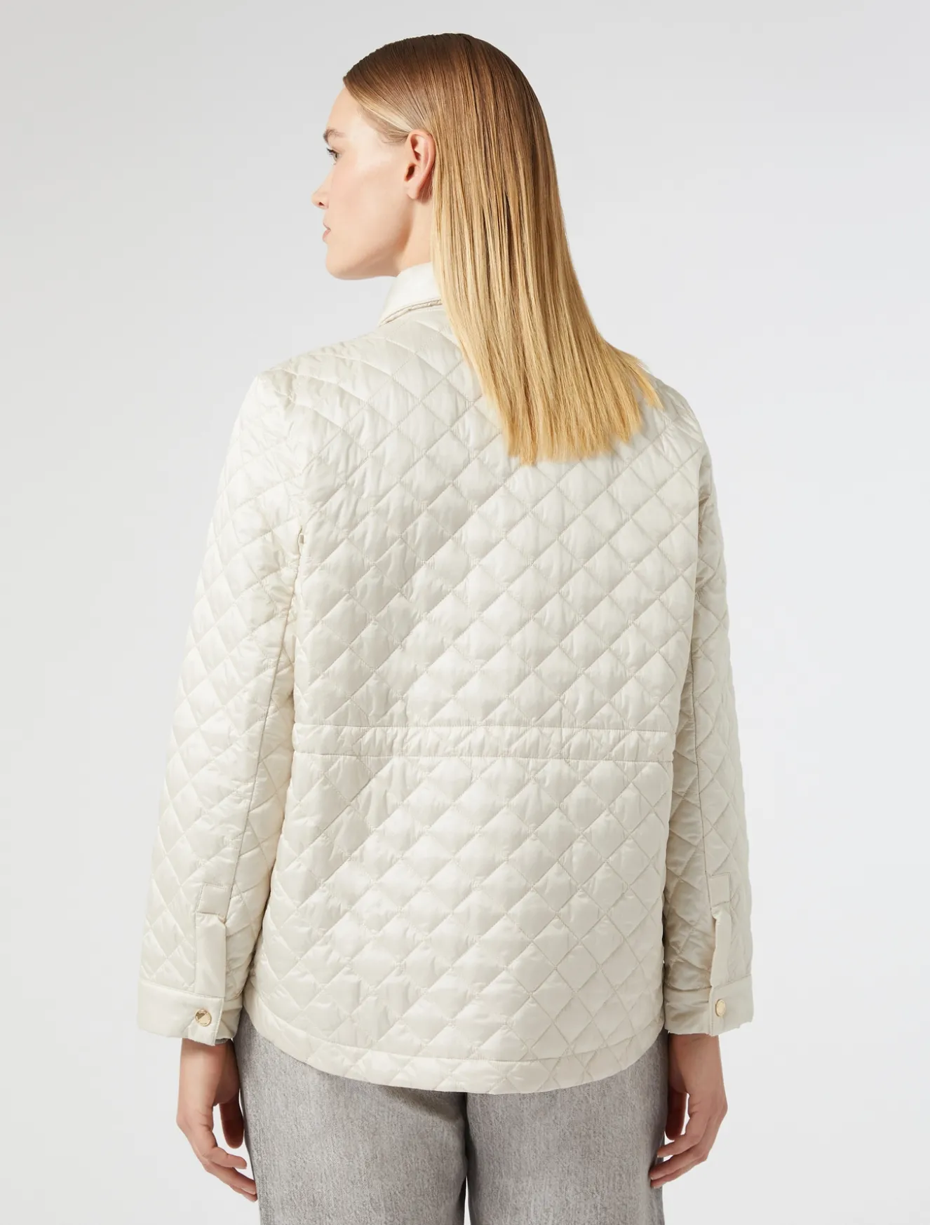 Wattierte Jacke aus schimmerndem Nylon-Canvas