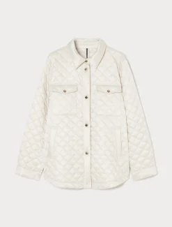 Wattierte Jacke aus schimmerndem Nylon-Canvas