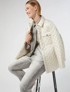 Wattierte Jacke aus schimmerndem Nylon-Canvas