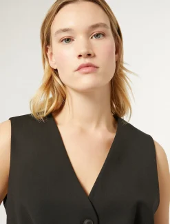 Weste aus Wollgabardine