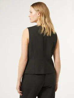 Weste aus Wollgabardine