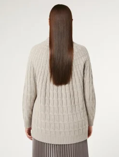 Zopfstrickpullover aus Kaschmir-Mischung